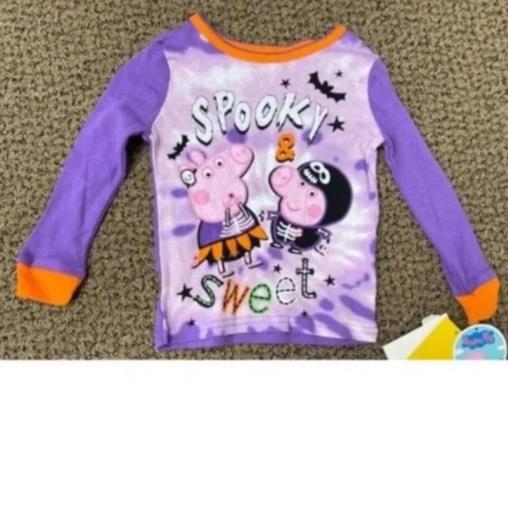Girls 6 Pc Halloween Pajamas 24 mths/2T Minnie Mouse Peppa Pig Shirts & Pants
